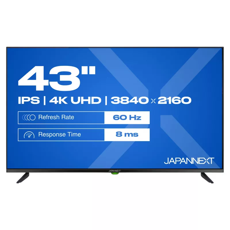 109,2cm/43 (3840x2160) JAPANNEXT JN-IPS430UHD60F 16:9 IPS 60Hz HDMI USB WLAN Altavoces Negro
