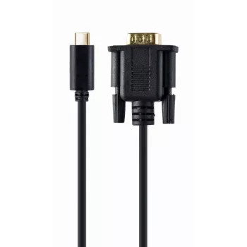 Adaptador gráfico USB Gembird A-CM-VGAM-01, USB-C a VGA, 1920x1080, cable de 0,15 m, negro