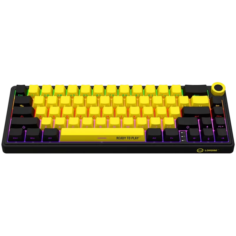 Teclado gaming mecánico LORGAR KBP70MW 65% negro amarillo distribución EN