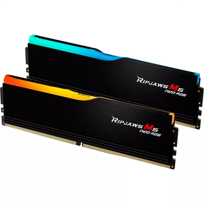 DIMM 64 GB DDR5-6000 (2x 32 GB) Dual-Kit, memoria RAM negra, F5-6000J3636F32GX2-RM5NRK, Ripjaws M5 Neo RGB, AMD EXPO