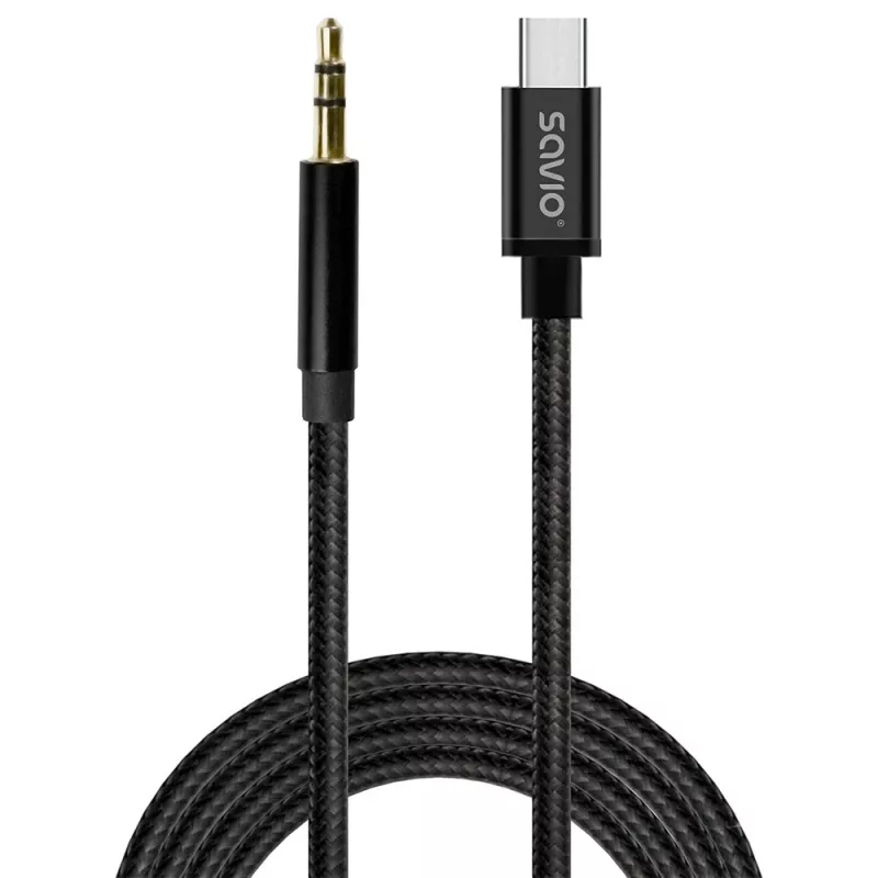Cable de audio Savio CL-188 2 m negro conector macho a conector macho