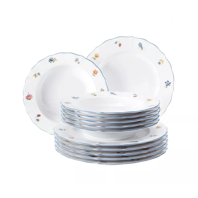 Seltmann Weiden Vajilla 12 piezas porcelana blanca