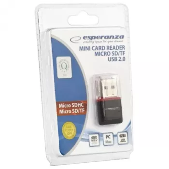 Esperanza EA134K Lector de tarjetas Negro, Plata, Transparente USB 2.0