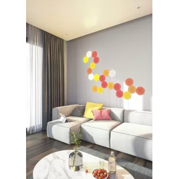 Lámpara de panel hexagonal LED Nanoleaf NL42-6002HX-15PK, RGB, pack de 15, alimentación por CA