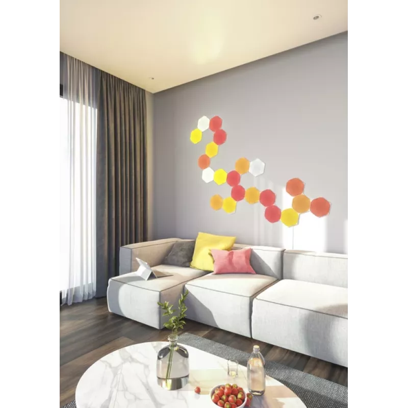 Lámpara de panel hexagonal LED Nanoleaf NL42-6002HX-15PK, RGB, pack de 15, alimentación por CA