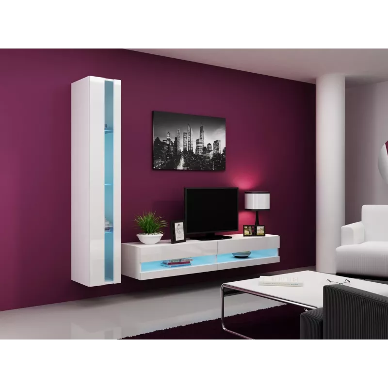 Estantería Cama VIGO NEW 180/40/30 blanco/blanco brillo