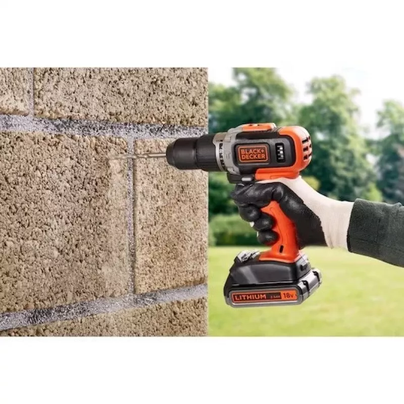 BLACK & DECKER | Taladro atornillador a batería con batería de 2,0 Ah / 4,0 Ah | BCD003MEM2K-QW | 18 V | 2,0/4,0 Ah | litio