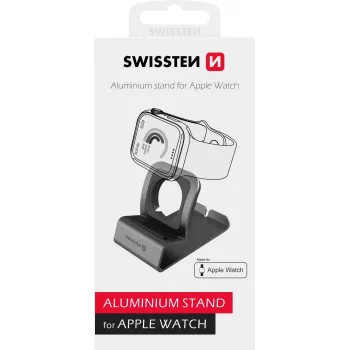 Soporte de aluminio SWISSTEN 25005200 para Apple Watch Series 1–6, gris