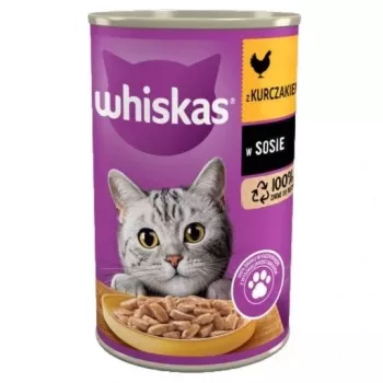 Comida húmeda para gatos Whiskas 400 g — sabor pollo, gatos adultos, lata