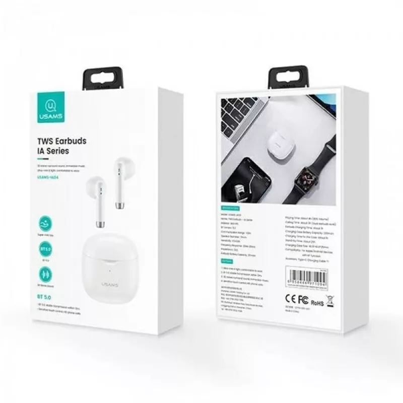 Auriculares Bluetooth Usams TW S 5.0 IA Series blancos