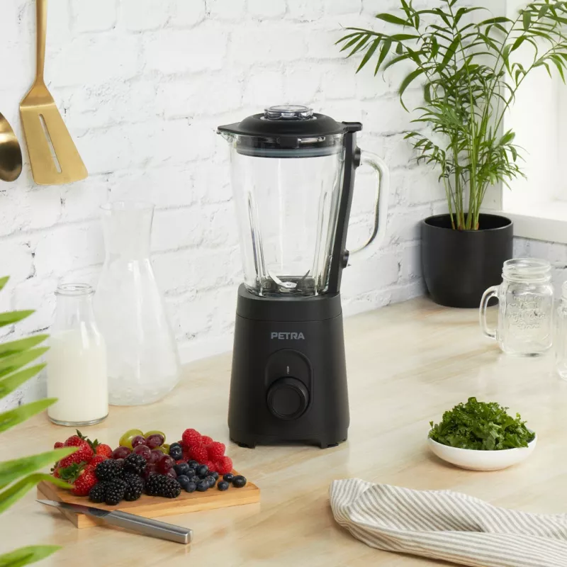 Recipiente de vaso de cristal Petra PT5531MBLKVDE Negro