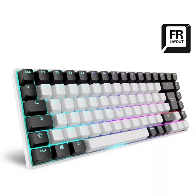 Sharkoon SKILLER SGK50 S3 teclado gaming USB AZERTY francés blanco