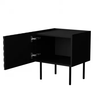 Mesita de noche Cama meble LUCCA, 2 uds., 47x40x52 cm, negro, MDF/aglomerado