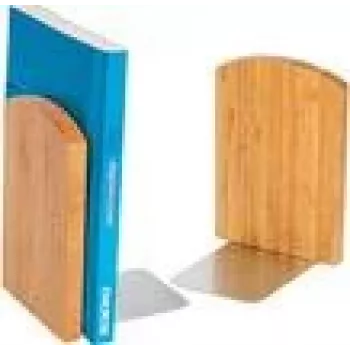 Sujetalibros WEDO 61 1207 — bambú, marrón, 120×117×172 mm (par)