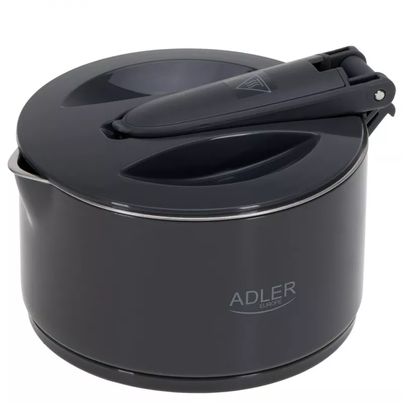 Hervidor de agua eléctrico Adler AD 1377G, capacidad 0,6 L, 600 W, gris, plástico/silicona/acero inoxidable