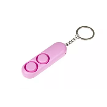 Alarma personal GUARD YC-001-PI 130 dB rosa dispositivo de seguridad compacto, pilas LR41, alcance 200 m