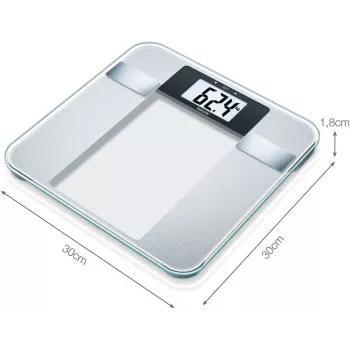 Báscula de baño electrónica Beurer BG 13 Square gris, transparente