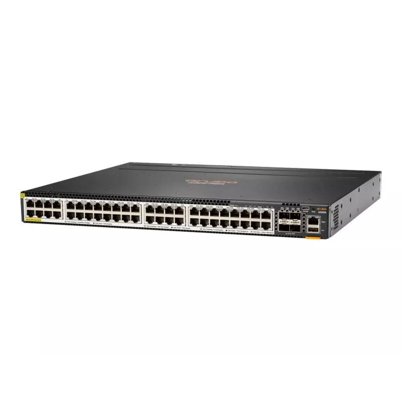 Hewlett Packard Enterprise HPE Aruba 6300M - Switch - L3 - gestionado - 48 x 100/1000/2,5G/5G (PoE+) + 4 x 1 Gigabit / 10 Gigabit / 25 Gigabit / 50 Gigabit SFP56 (uplink / stacking)
