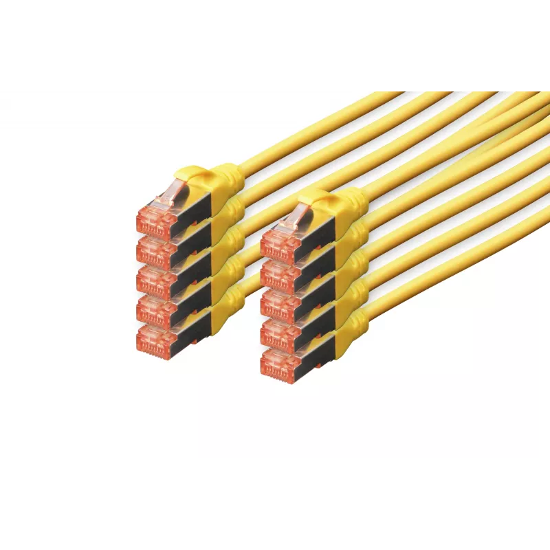 DIGITUS Cable de red CAT6 S/FTP, 5 m, amarillo, pack de 10