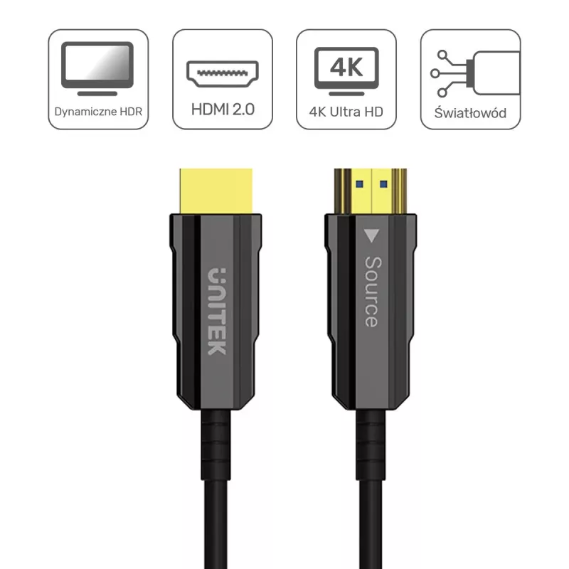 Cable HDMI UNITEK C11072BK-10M 10 m 18 Gbit/s negro