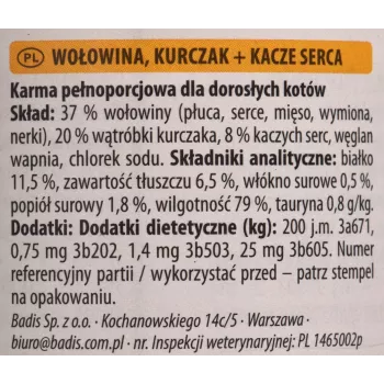 Comida húmeda para gatos animonda Carny Ternera en lata 400 g — adulto, sin gluten, sin soja y sin azúcar