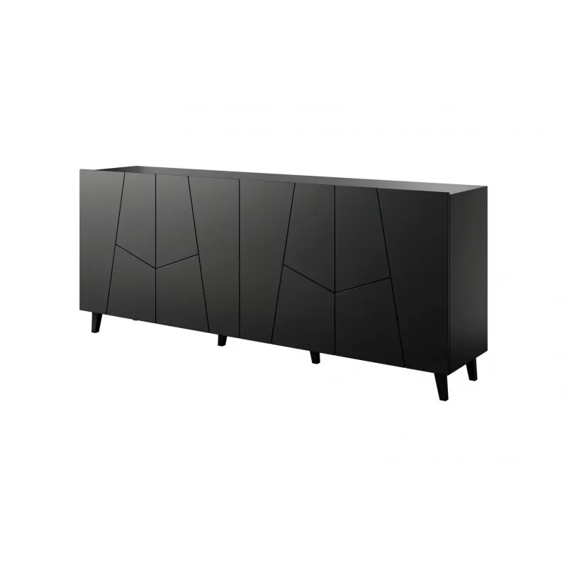 Cómoda Cama Meble ETNA 2000×420×820 mm, negro mate, aglomerado