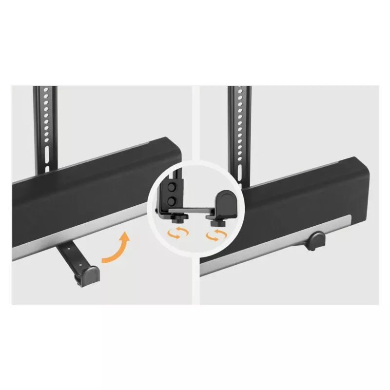 Maclean MC-914 soporte universal para barra de sonido bajo el televisor, hasta 15 kg, VESA