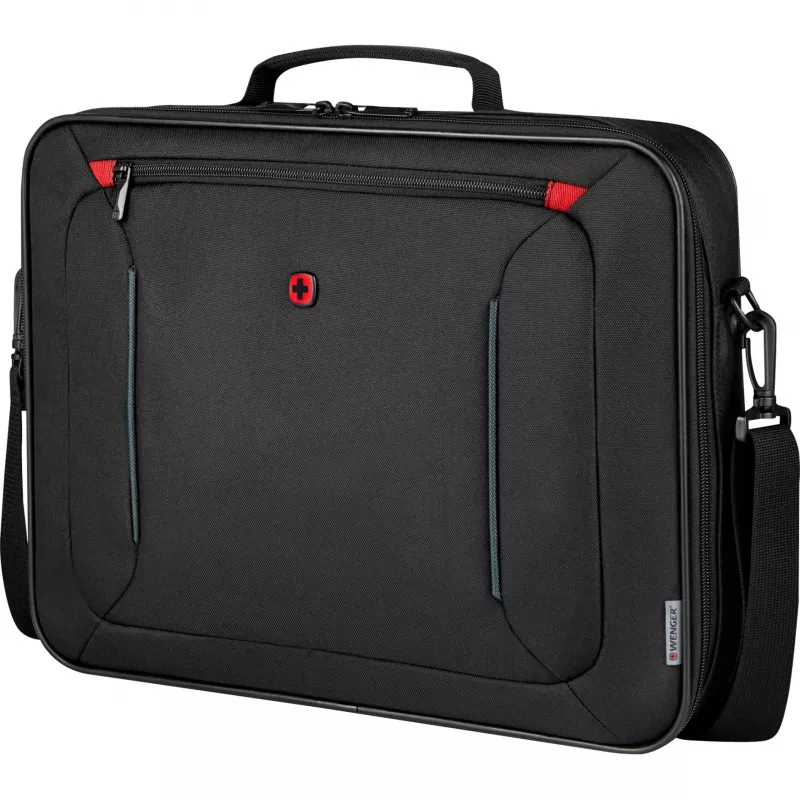 Bolso para portátil Wenger BQ 16 Clamshell — funda negra resistente al agua para portátiles de 16