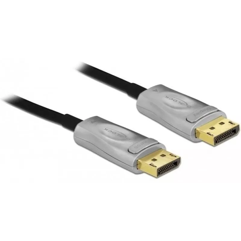 DeLOCK - Cable DisplayPort - DisplayPort (M) a DisplayPort (M) - DisplayPort 1,4 - 15,0 m - Compatible con 8K UHD (7680 x 4320) - negro (85886)