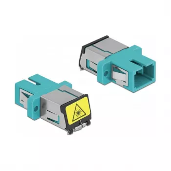 Acoplador de fibra óptica DeLOCK 86890 SC simplex hembra a SC simplex hembra multimodo aqua