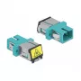 Acoplador de fibra óptica DeLOCK 86890 SC simplex hembra a SC simplex hembra multimodo aqua