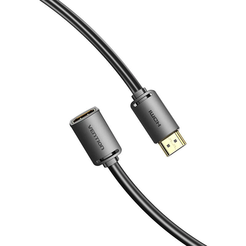 Cable HDMI Vention AHCBD 0,5 m, HDMI tipo A conector macho a HDMI tipo A conector hembra, HDMI 2.0, contactos dorados, negro