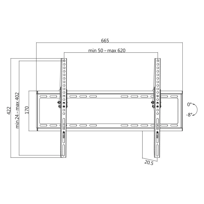Soporte para TV LogiLink BP0039 177,8 cm 70 negro acero inoxidable