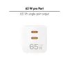 Adaptador de toma USB doble 65W, 2xUSB-C, blanco