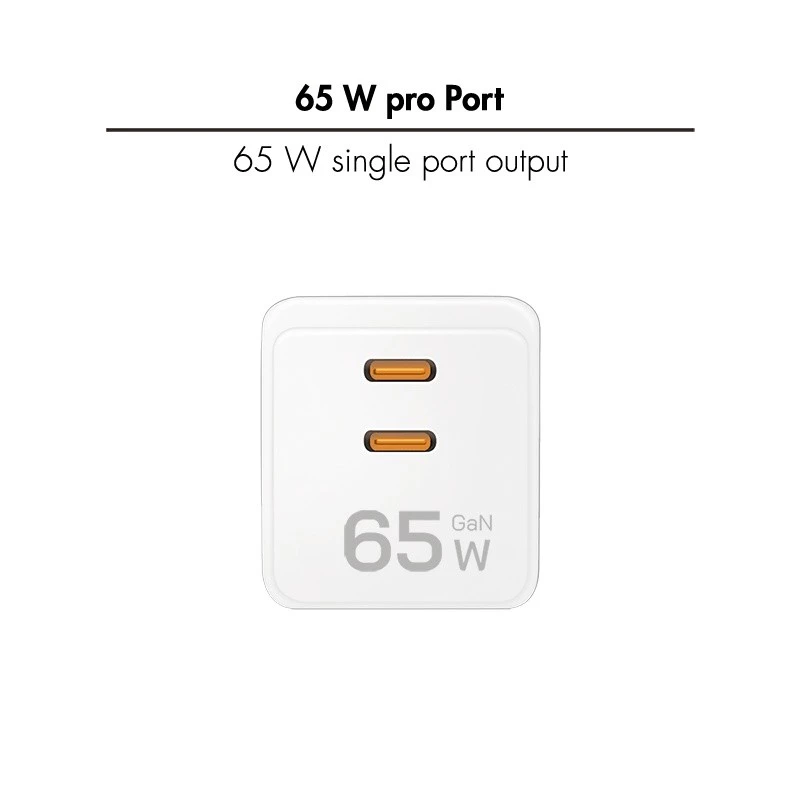 Adaptador de toma USB doble 65W, 2xUSB-C, blanco
