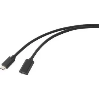 Cable USB Renkforce USB 3.2 Gen2x2 conector macho USB-C™, conector hembra USB-C™ 1,00 m negro funda de PVC (RF-4755220)