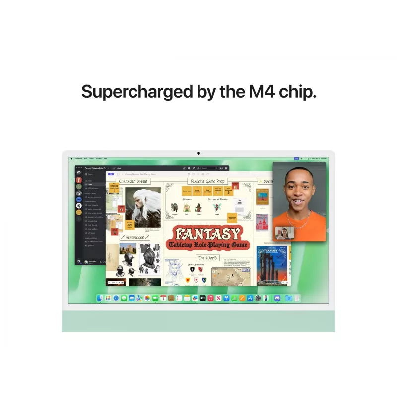 Apple iMac 24" Retina 4.5K, M4 (CPU de 10 núcleos / GPU de 10 núcleos), 16 GB RAM, 512 GB SSD, cristal estándar, Touch ID, teclado alemán, Gigabit Ethernet, Magic Mouse, verde (MWV03D/A)