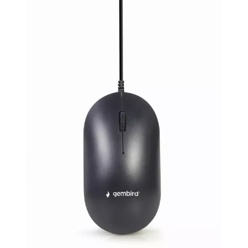 Teclado de tamaño completo con cable con ratón Gembird KBS-UML-01 — USB, QWERTY US, 104 teclas, negro