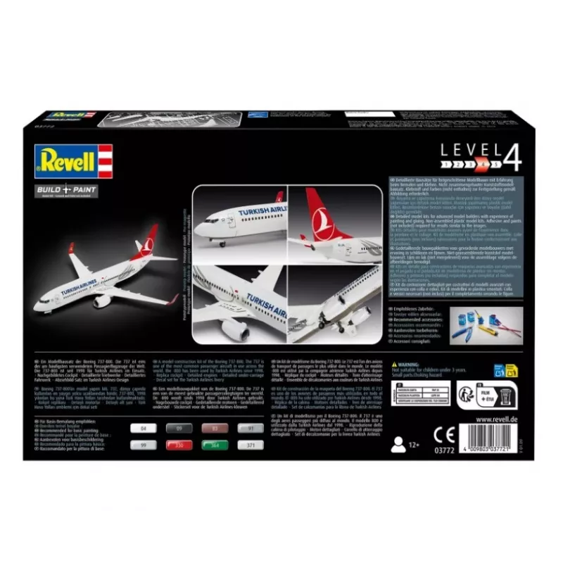 Avión de plástico a escala REVELL Boeing 737-800 Turkish Air Escala 1:144