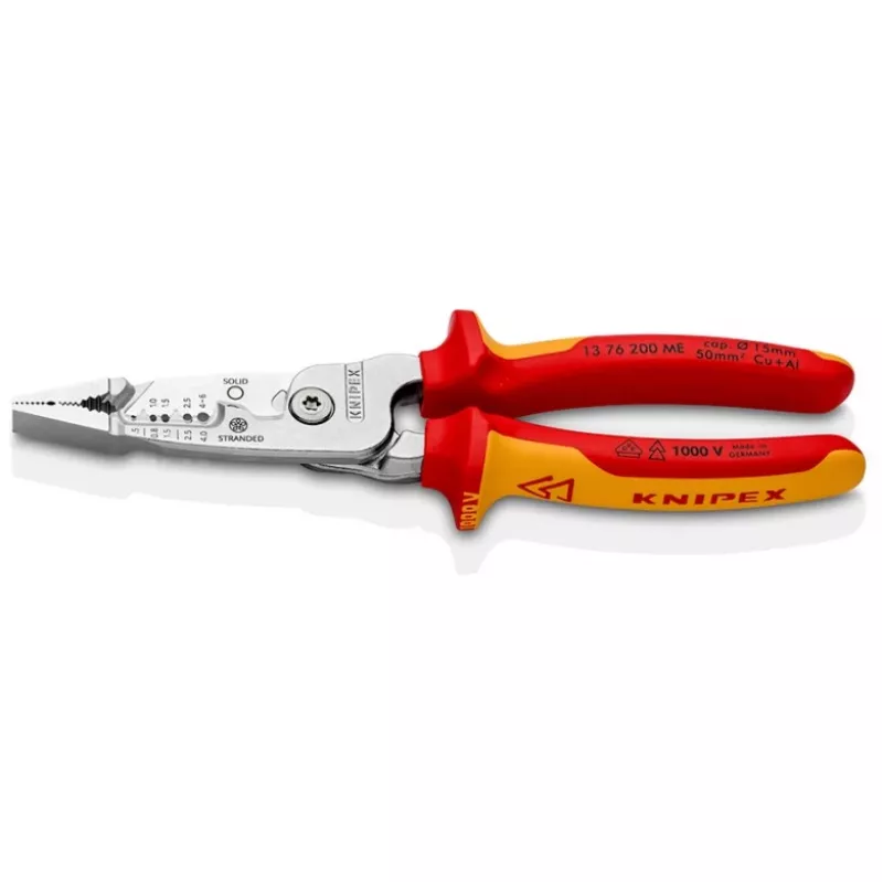 Pelacables Knipex 13 76 200 ME capacidad de pelado 6 mm rojo acero inoxidable amarillo