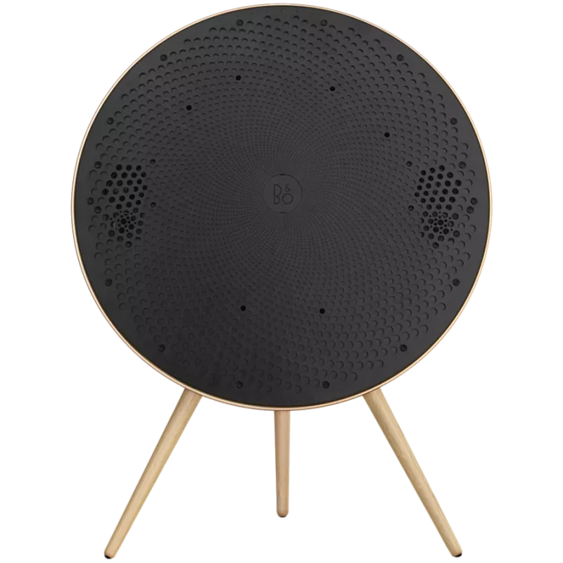 Altavoz Beosound A9 5. Generation Goldton (parte trasera Sand/cubierta Gold/patas roble blanco)