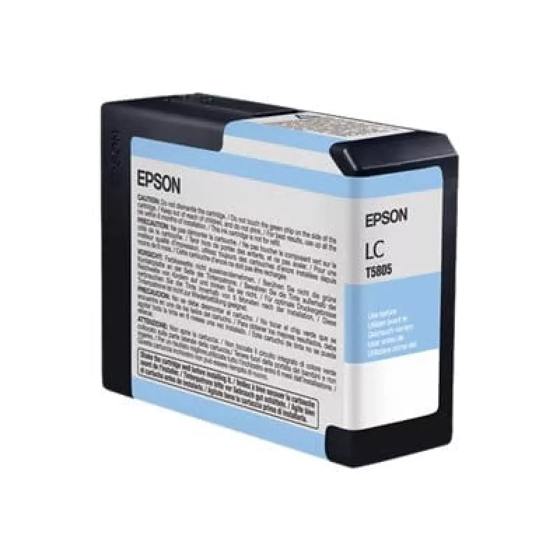 Epson Pack individual cian claro T580500, cian claro, tinta pigmentada, 80 ml, 1 unidad, pack individual