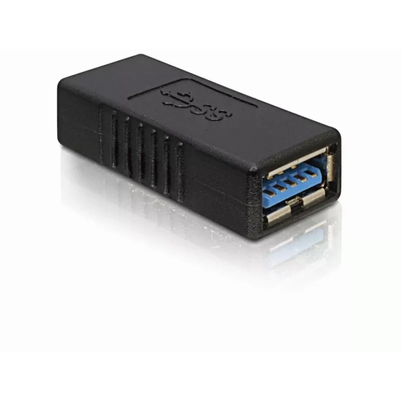 Adaptador DELOCK USB 3.0-A USB-A a USB-A negro, transferencia de datos USB 3.0
