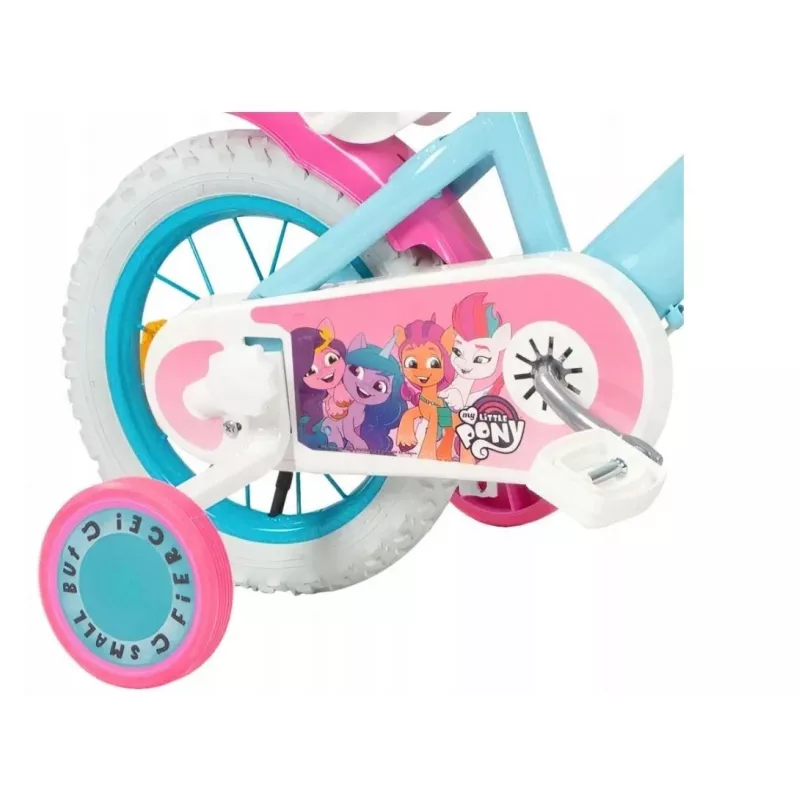 Bicicleta infantil Toimsa 1297 con ruedas de espuma de 12 pulgadas, 4 ruedas, cesta, protector de cadena, guardabarros — My Little Pony