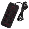 Regleta de enchufes MACLEAN MCE389 B — 6 enchufes, 4×USB-A + 1×USB-C, 110–240V, 2,1A, 2500W, cable de 1,5 m, negra