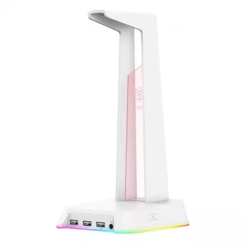 Soporte gaming Onikuma ST-2 blanco regulable en altura, compatible con distintas consolas
