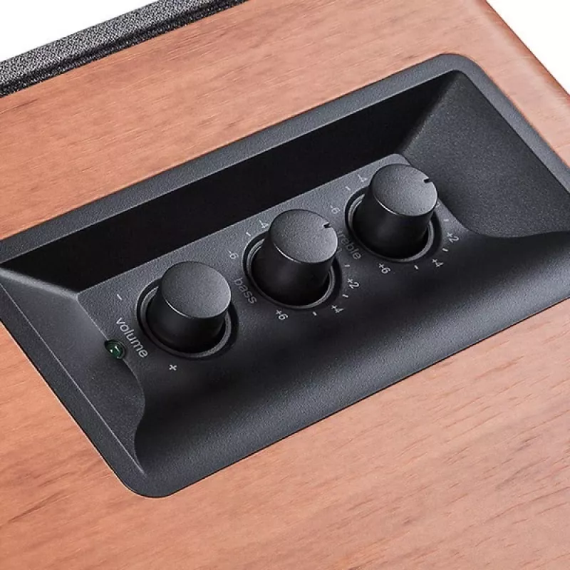 Edifier R1280T Sistema de altavoces activos para estantería con mando a distancia y doble entrada RCA - Brown Wood