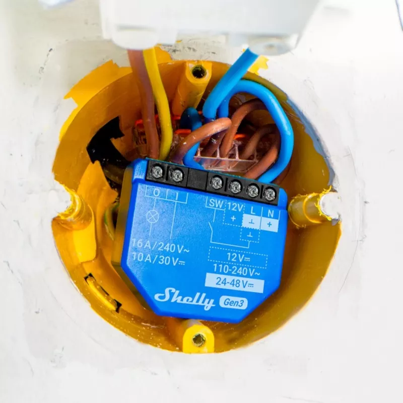 1 GEN3 relé inteligente Wi-Fi con contacto seco interruptor domótica compatible con Al - Shelly