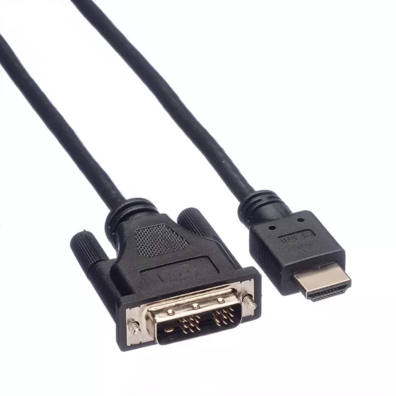 Cable adaptador ROLINE HDMI a DVI-D (Single Link) - 1,5 m - negro (11.04.5516)