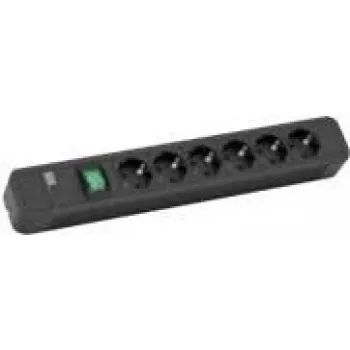 Alargador de corriente Bachmann Primo 2 2m 6 tomas AC negro